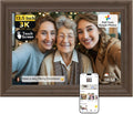 NexFoto 13.5" Touchscreen Digital Picture Frame 3K Resolution, WiFi Electronic Photo Frame 64GB, Add Pics from Google Photos, Share Photos/Videos via App/USB, Gifts for Mom Christmas, Walnut
