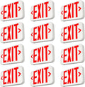 FREELICHT 12 Pack Red Double-Sided LED Exit Sign with Battery Backup, Exit Sign for Business,Easy To Install, UL Certified, AC 120/277V