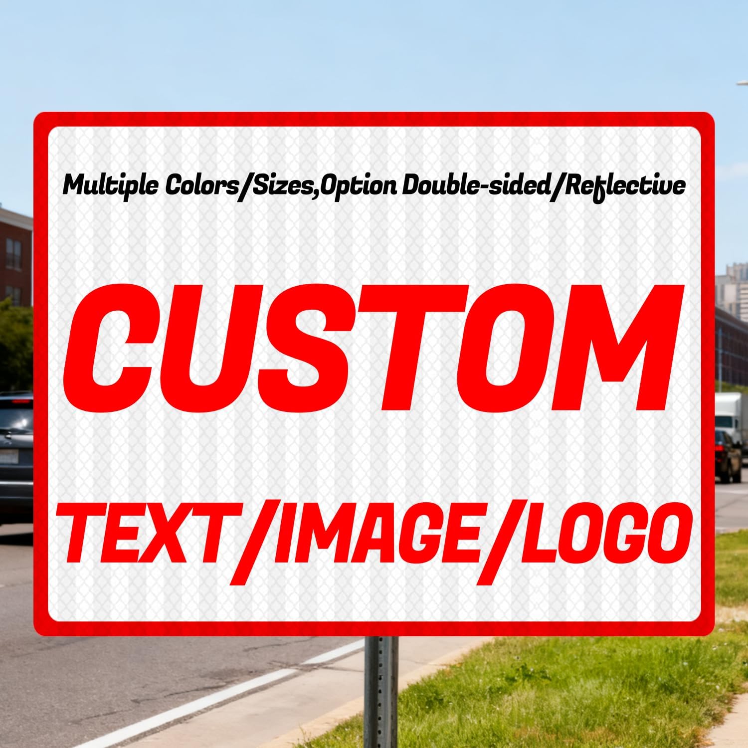 custom metal signs,Custom signs,outdoor metal,multiple sizes/colors,Option double-sided/reflective,for home/business shops,courtyards,garages,road,street (Rectangle)