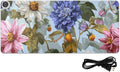 Heated Desk Pad Mouse Pad 31.5x13 Inch PU Leather Desk Mat with 3 Heat Levels Large Mouse Gaming Computer Laptop Mat Blue Daisies Dahlias Bluebells