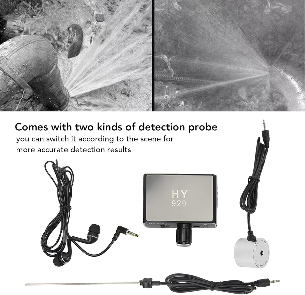 20000X Underground Water Leak Detector, -70D db Double Probe Water Leak Detection Device, AC100-240V US Plug Water Pipe Monitor Kit for Construction Pipeline Inspection