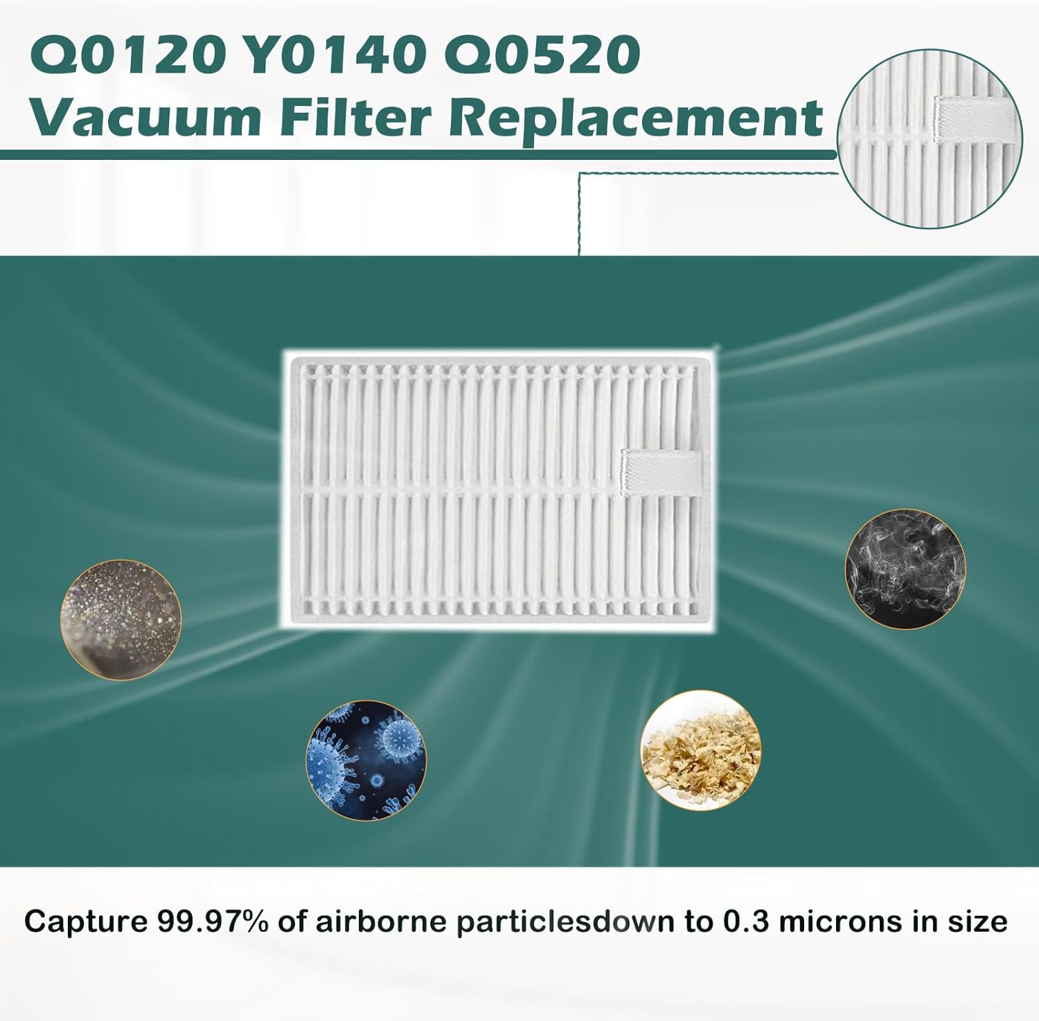 19 Pcs Replacement Parts for iRobot Roomba Combo Essential Q0120 Y0140 Q0520 Y0110 Y0120 Y0142 Q011 Robot Vacuum Cleaner Accessories，2 Roller Brushes，4 Filters，4 Mop pads，8 Side Brushes