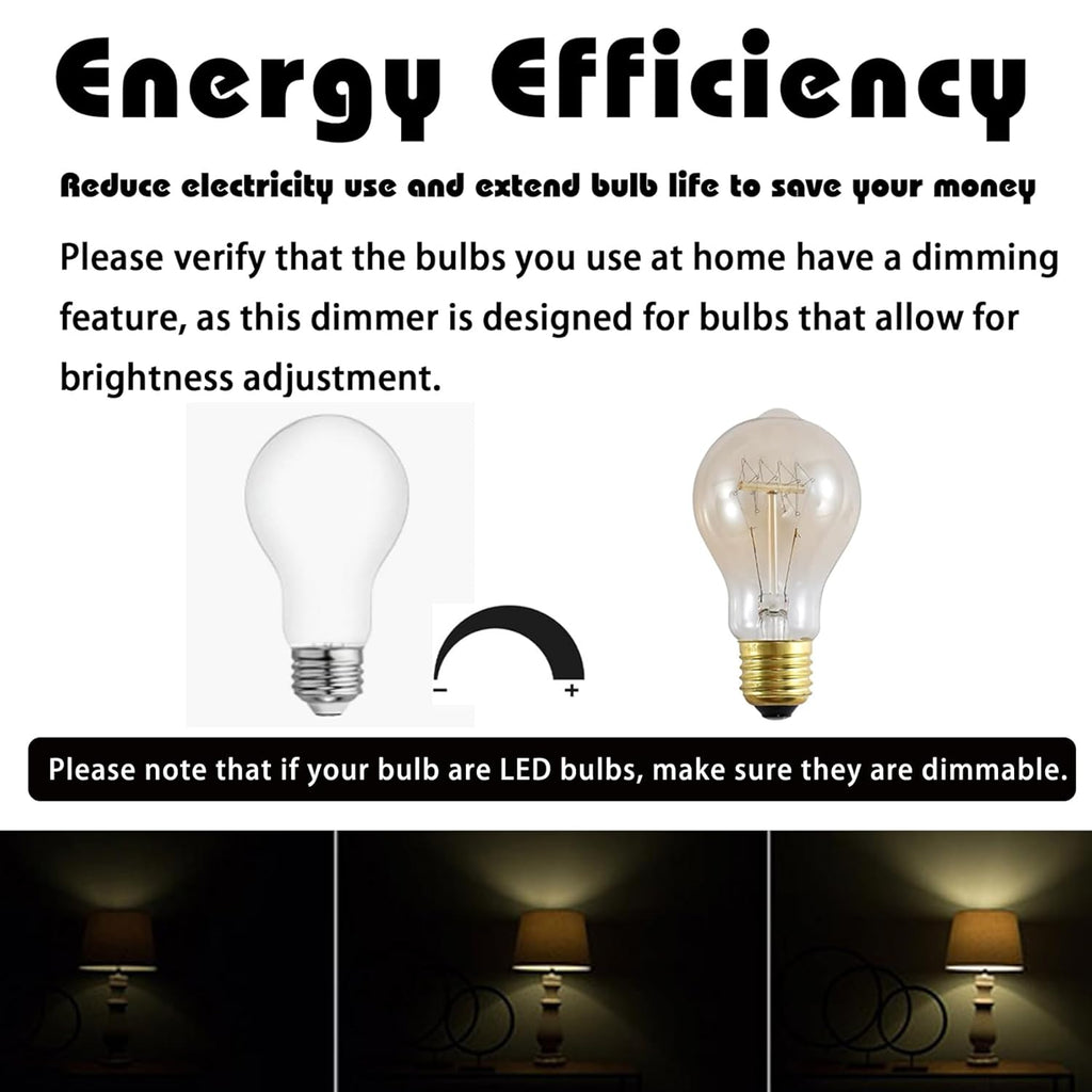 4PCS Lamp Dimmer Switch Extension Cord Plug in Dimmer,Rotary Control for 150 Watt Dimmable Lights,Christmas Village Houses Lights Cord,Salt Light,6 ft Cord
