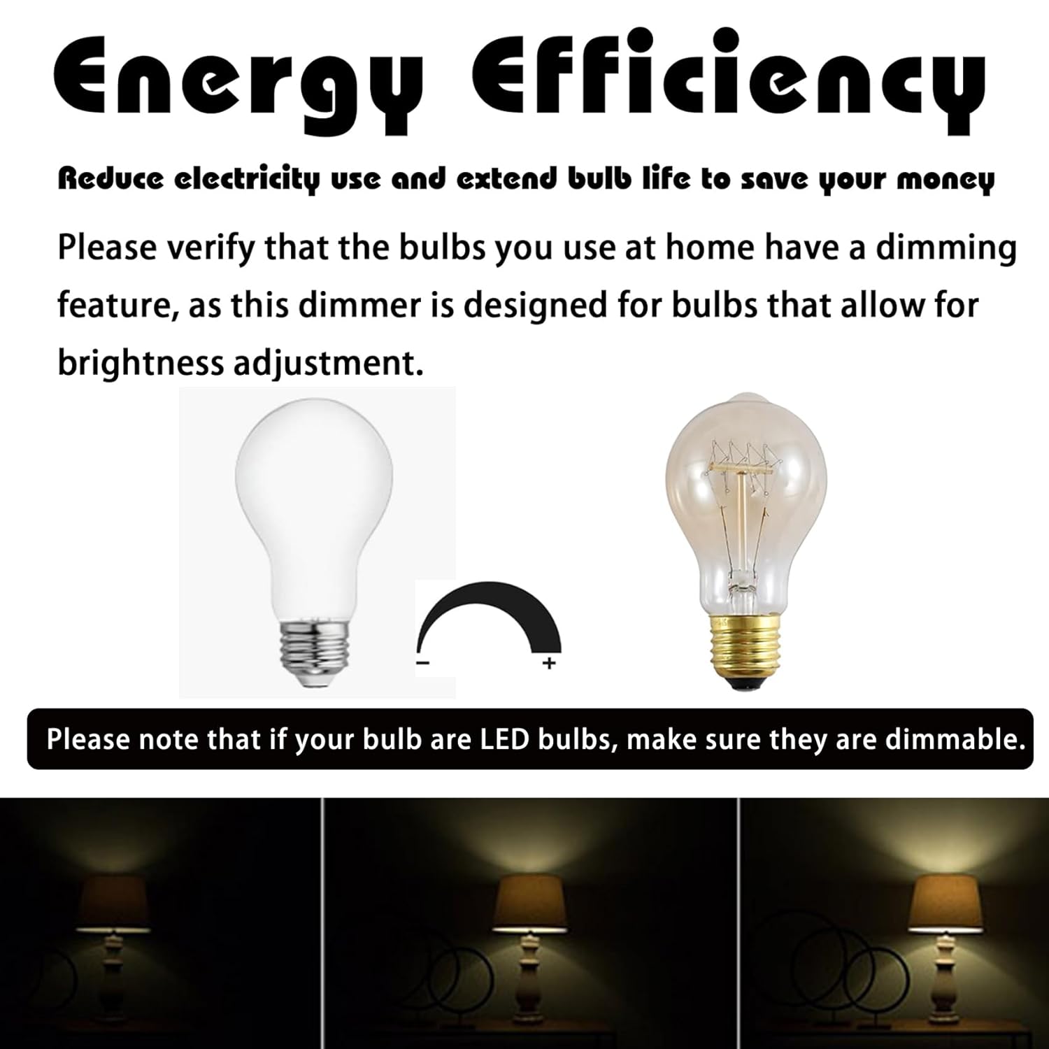 4PCS Lamp Dimmer Switch Extension Cord Plug in Dimmer,Rotary Control for 150 Watt Dimmable Lights,Christmas Village Houses Lights Cord,Salt Light,6 ft Cord