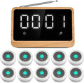 Wireless Call Light System with Call Buttons for Elderly at Home Bell for Clinic, Seniors, Assisted Living, Emergency, Wellness Center, Hospital Restaurant, Maple Wood