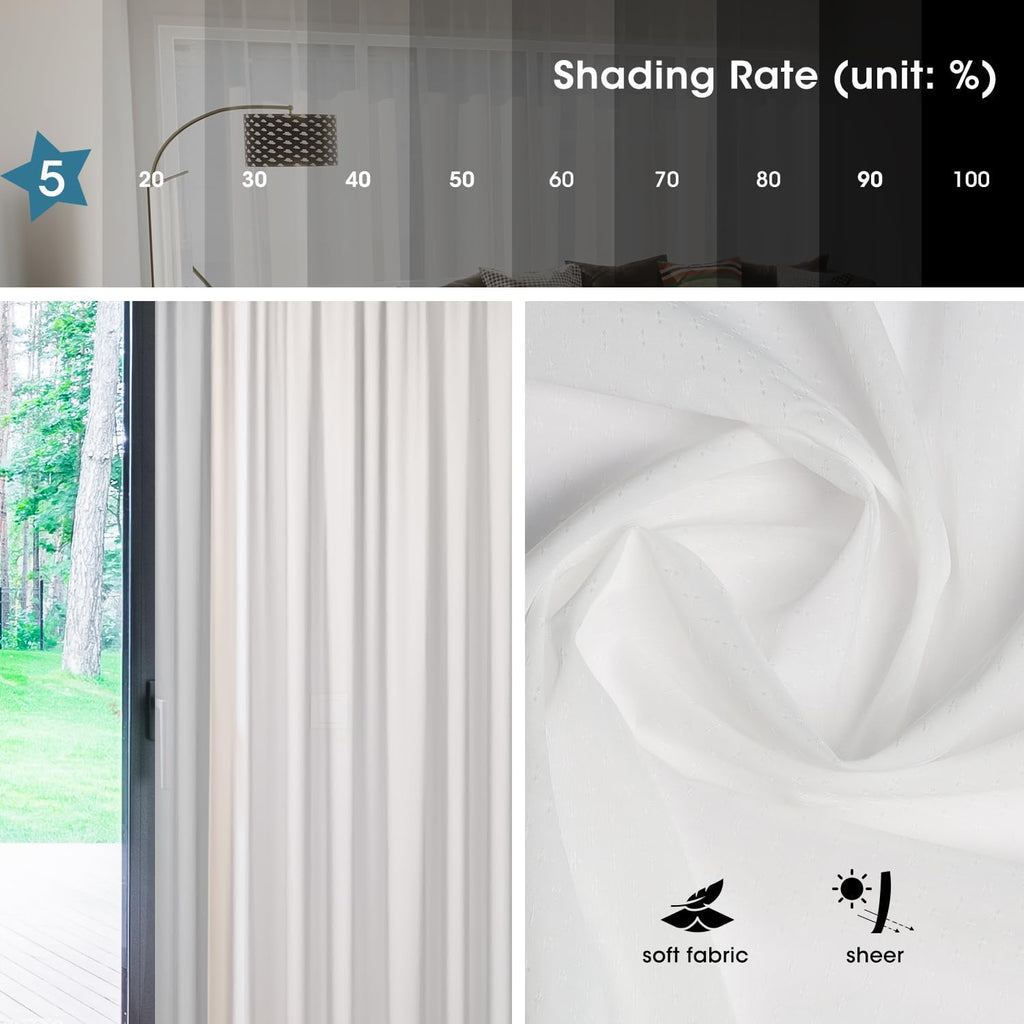 SmartWings Automatic Curtain Opener with Drapery, Motorized Vertical Blinds with Remote, Electric Closet Doors Sliding Panels Compatible with Alexa Google Homekit, Sheer Starry Brilliance