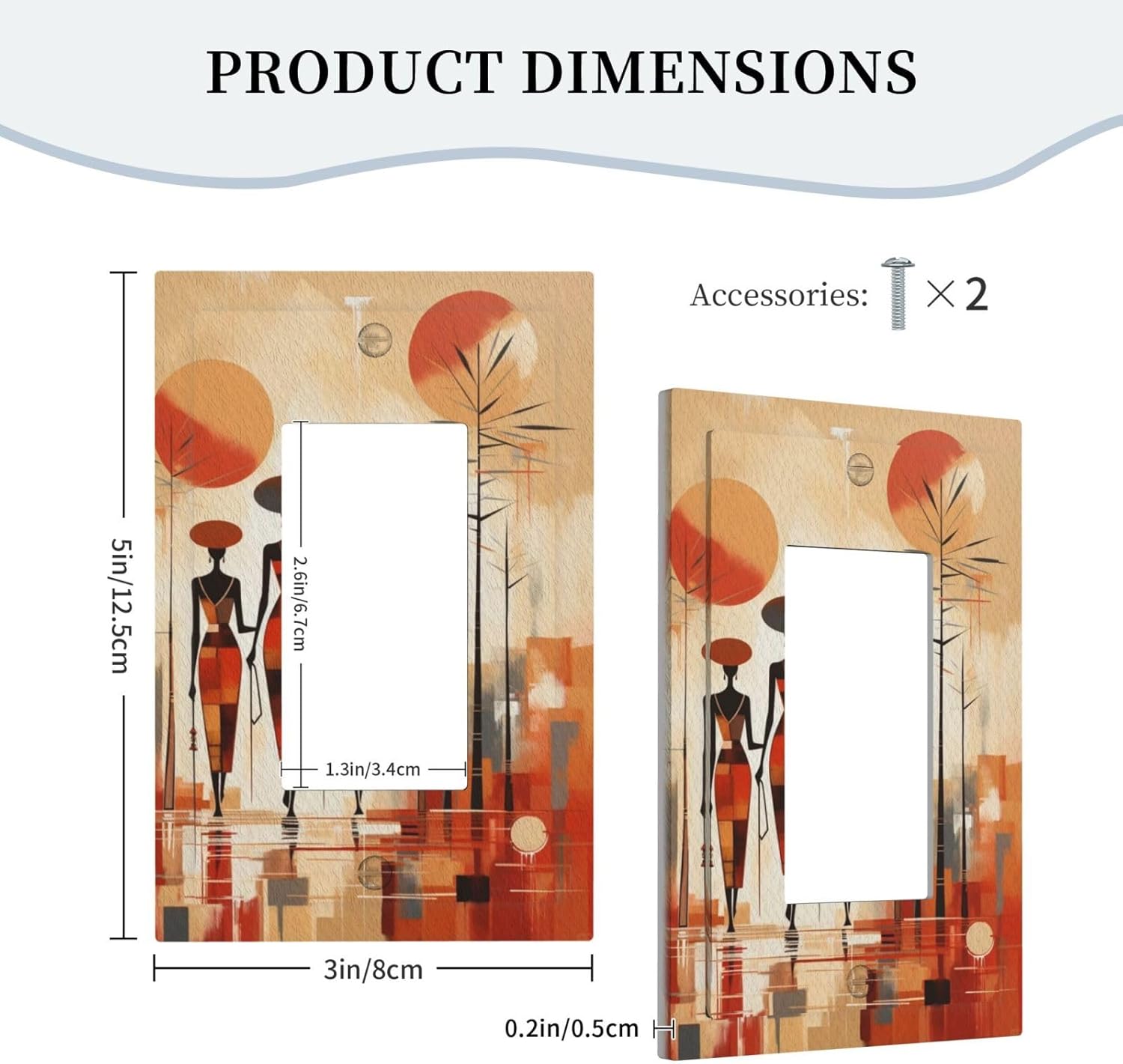 Decorative Outlet Covers Minimalist Black Women Bohemia Sun 1 Gang Rocker Light Switch Cover Plate Single Decora Light Switch Covers Wall Plate Faceplate for Bedroom Home Decor