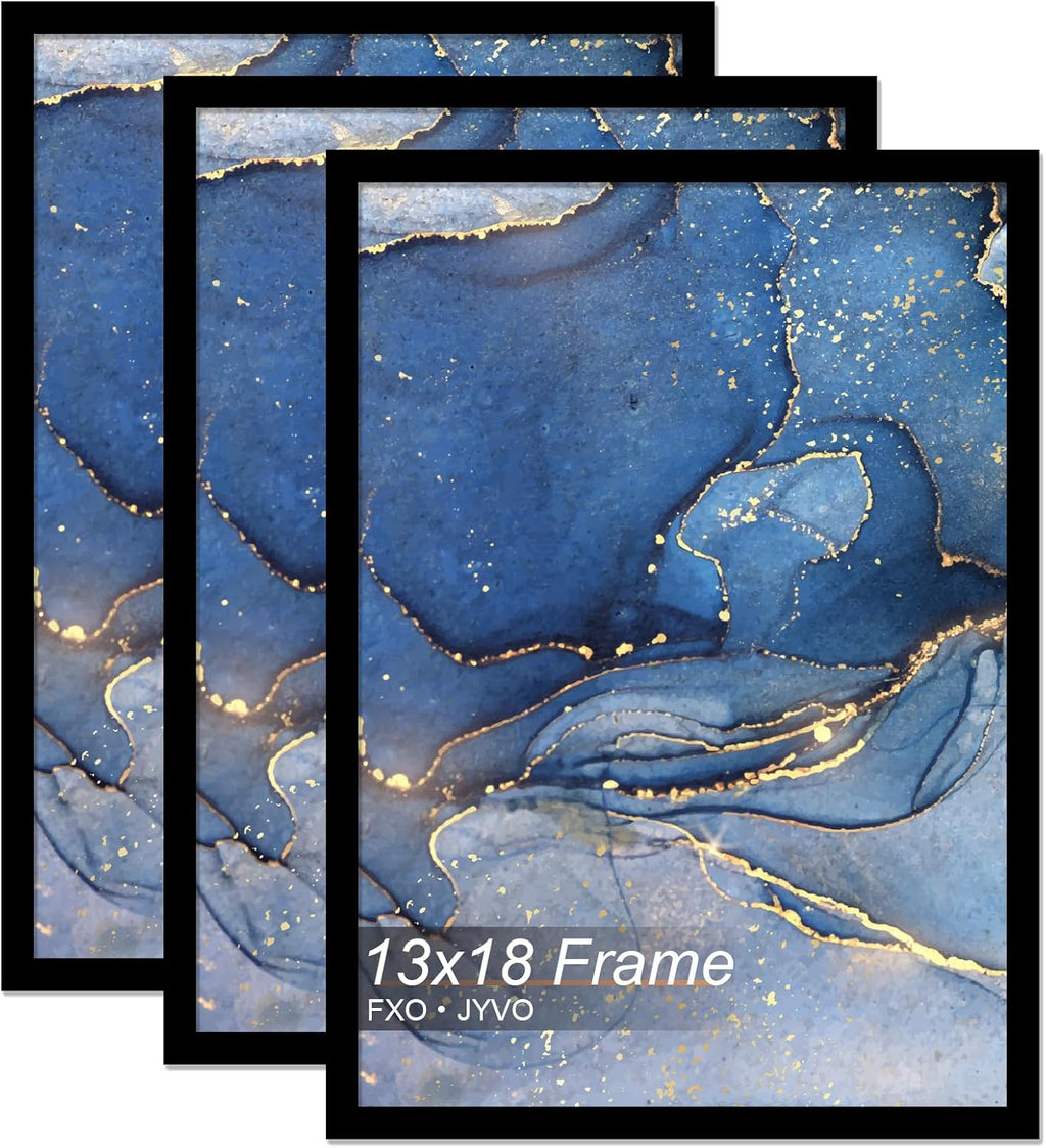13x18 Picture Frame Set of 3, Black Frame for 13 x 18 Inch Picture Poster Photo, Light Weight and High Transparent 13 by 18 Frame for Wall - 3 Pack/Black/13 x18