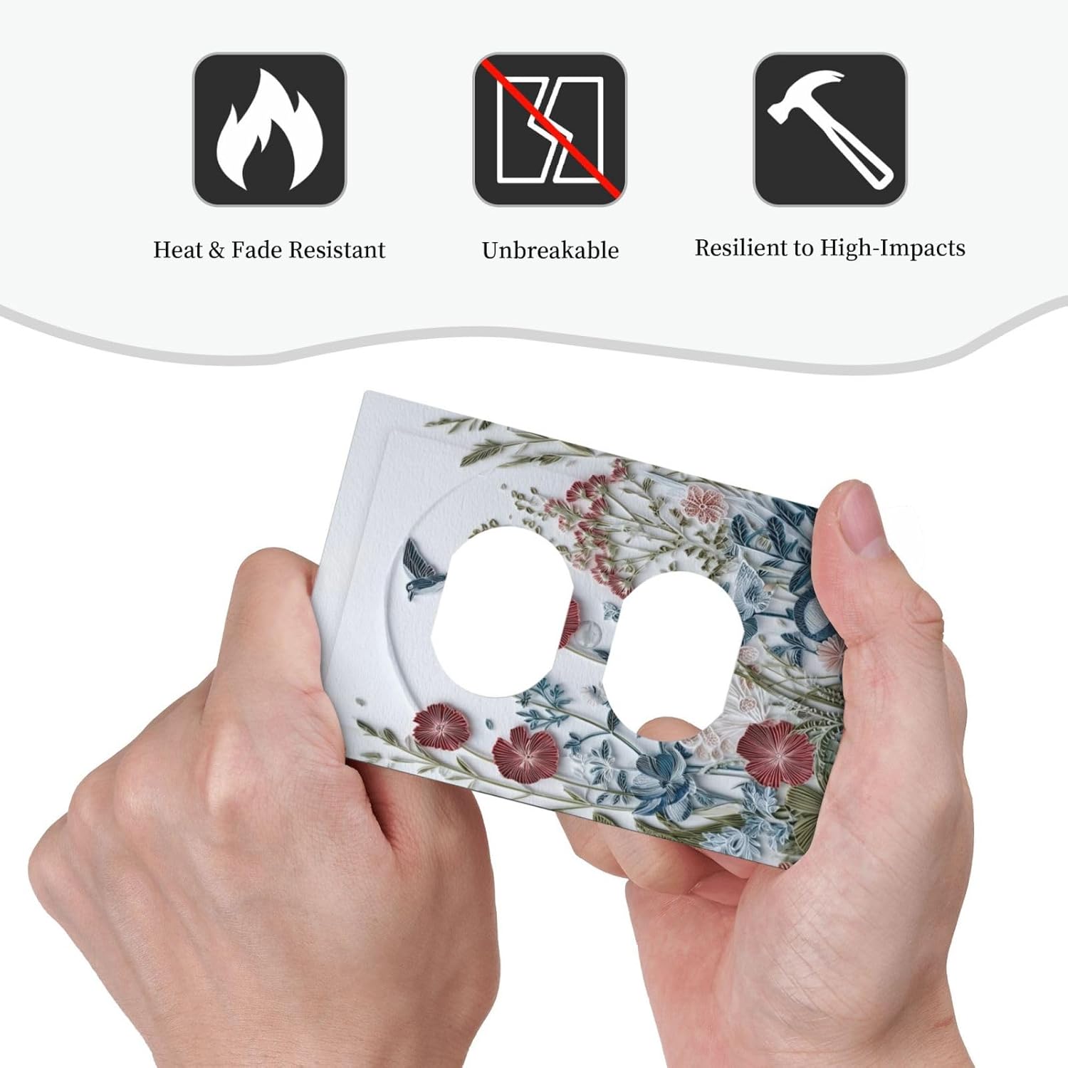 Wildflowers Flowers Floral Plants Duplex Outlet Wall Plate Cover Decorative Light Switch Covers Electrical Faceplate Switch Plates for Bathroom Kitchen Home