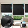 ZSTARR Motorized Smart Blind for Window,Automatic Blackout Roller Shade Compatible, with Remote Control, Child Safety Rechargeable Battery Blind with Valance,Customize (Tuxedo Colour)