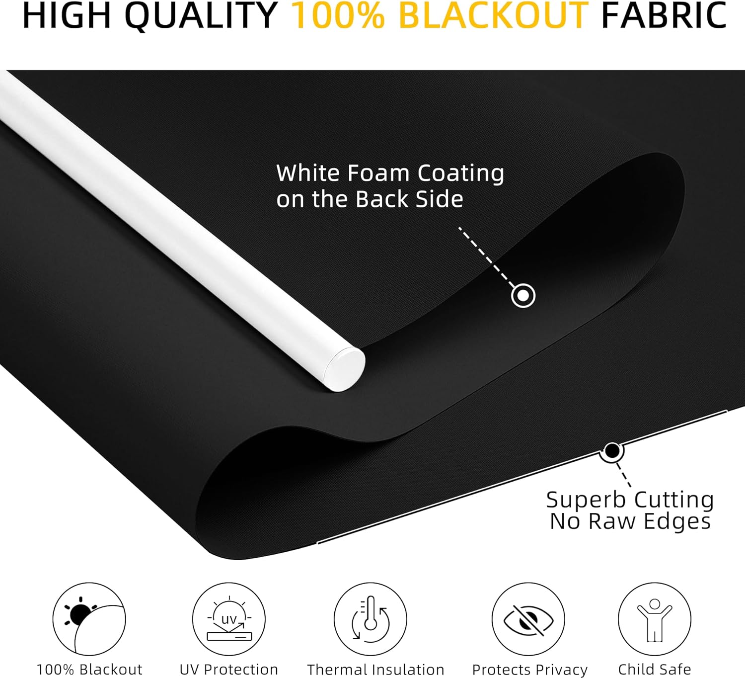 ChrisDowa Cordless Blackout Roller Shades for Windows, Thermal Insulated UV Protection Pull Down Shades, Total Blackout Window Blinds for Home, Office, Bedroom, Door (63" W x 72" H, Black)
