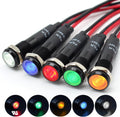 5Pcs 8MM (5/16'') led Indicator Light 12V 24V Metal Indicator Waterproof ip67 Applicable to car Coffee Machine Pilot Lamp (12V-Black Anodized-Red Green Yellow Blue White 5Pcs)