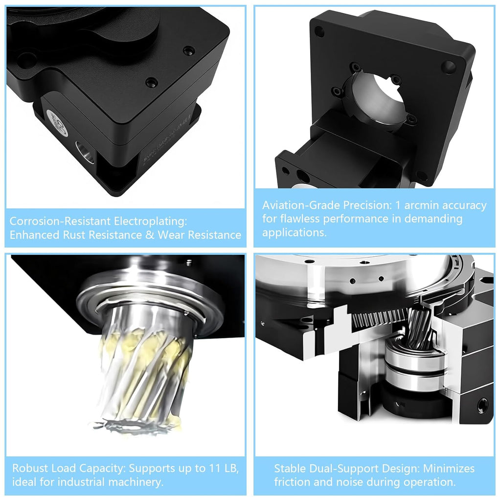 Hollow Rotary Actuator Ratio 10:1 High Accuracy Hollow Rotating Platform Rotary Positioners Suitable for Nema17 42mm Stepper Motor 40mm Servo Motor Substitutable for Direct Drive Motor Cam Indexer