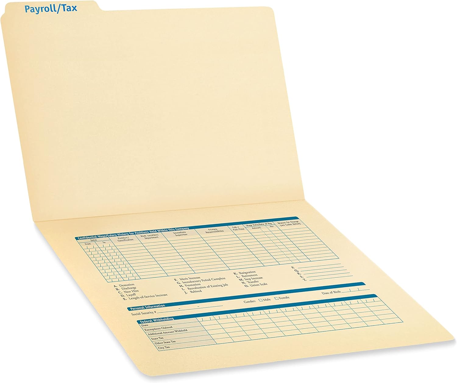 ComplyRight Payroll/Tax Folder - 11.75” x 9.5” - HR and Employee Management - 25-Pack