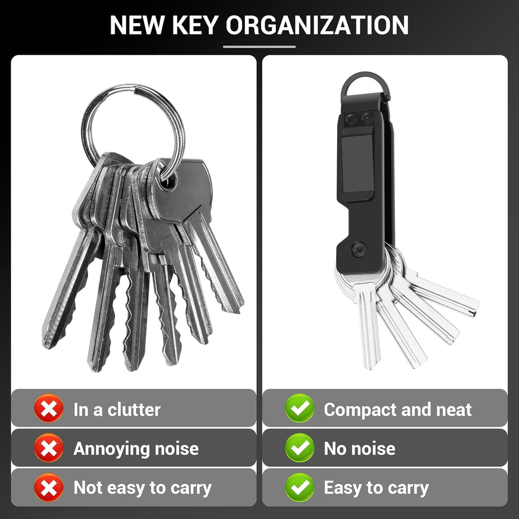 Key Holder for Keychain Metal Aluminum Compact Smart Key Organizer Secures 1-5 Keys