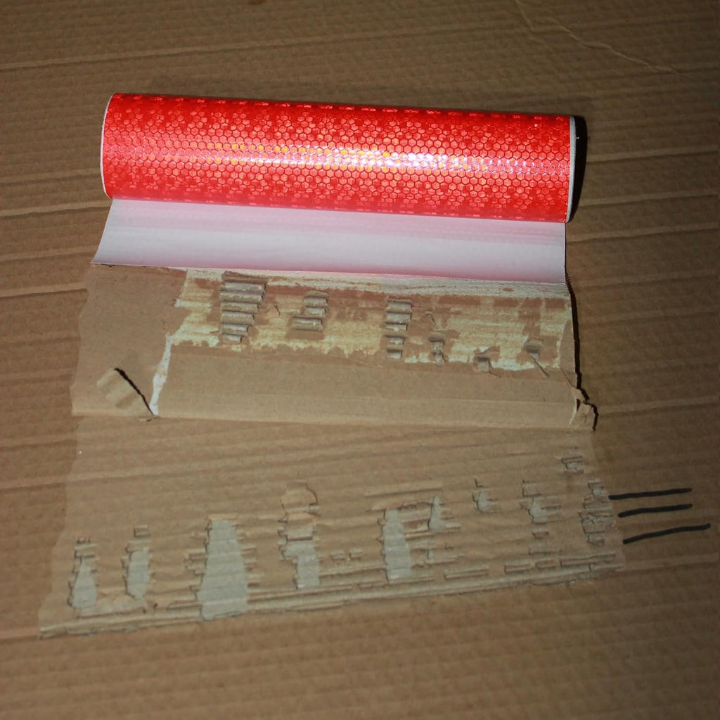Red Reflective Tape Outdoor Waterproof 12 inch, High Visibility Warning Industrial Marking Tape, Safety Stickers (11 feet)