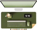 YSAGi Double-Sided Desk Mat, Eco Cork Desk Protector, Large Mouse Pad, Waterproof Blotter, Writing Pad for Office/Home (23.6"x13.7", Olive Green + Cork)
