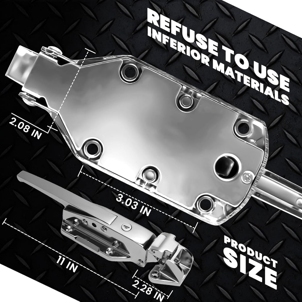New Upgraded Walk in Cooler Door Handle, Walk in Cooler Door Closer Complete Latch Kit, Freezer Doors Handle, Offset -1/8 in to 1/4 in(Flush) and 5.9" Solid Metal Interior Release Handle