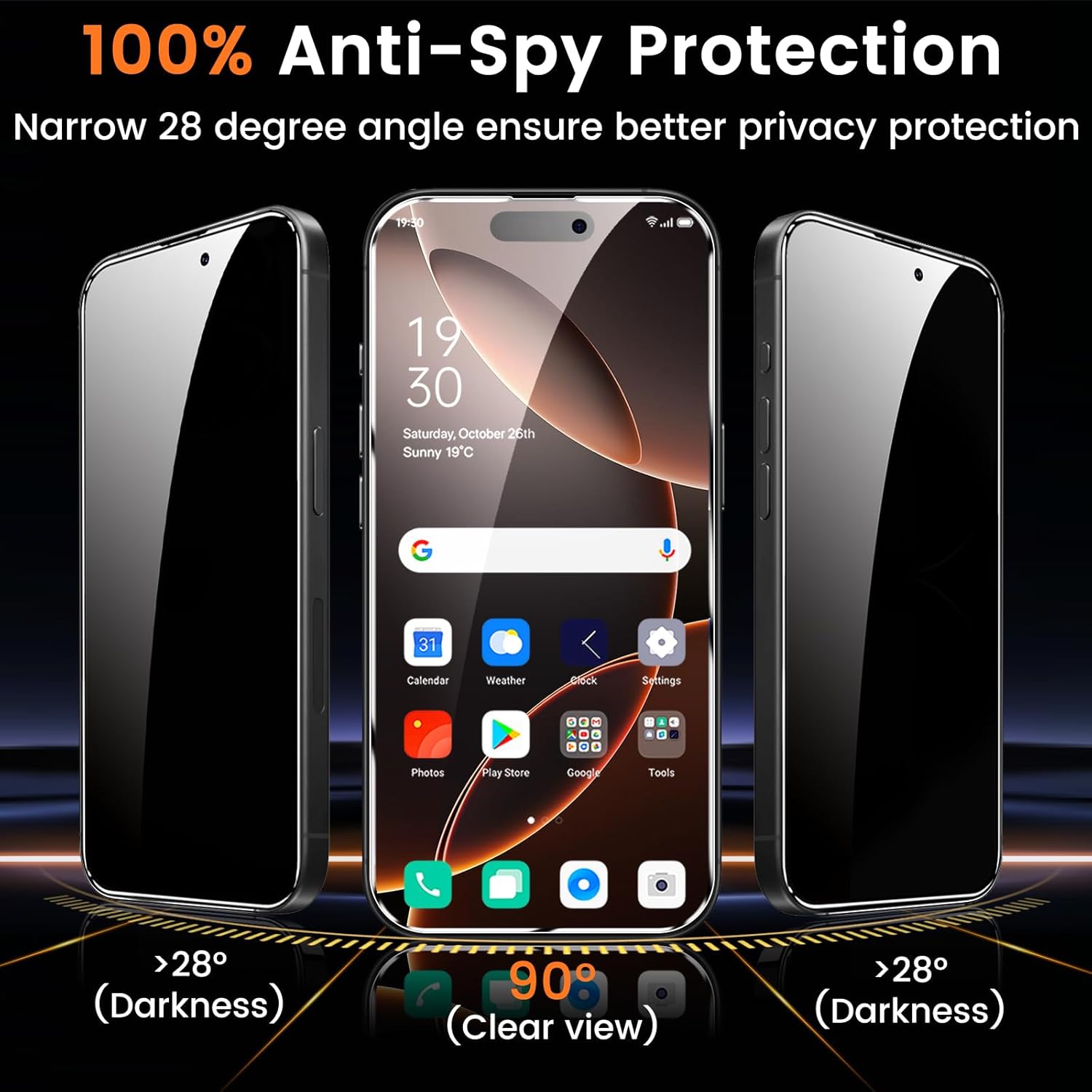4+4 Pack Privacy Screen Protector for iPhone 16 Pro Max 6.9-Inch with 4 Pack Camera Lens Protector, Anti Spy Tempered Glass Film 9H Hardness Case Friendly