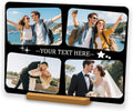Custom Metal Photo Prints，Personalized Your Own Picture Frame, Customize Photo Prints with Wooden Base，Personalized Metal Picture Gift for Lovers，Family，Boyfriend，Friends