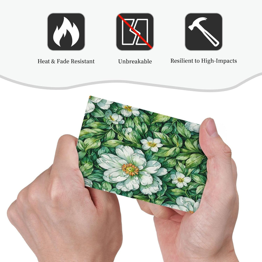 Vintage Floral White Flowers Green Plants Leaves Light Switch Cover Plate 1 Gang No Device Blank Decorative Switch Plate Electrical Wall Plates Faceplate for Bedroom Bathroom Decor