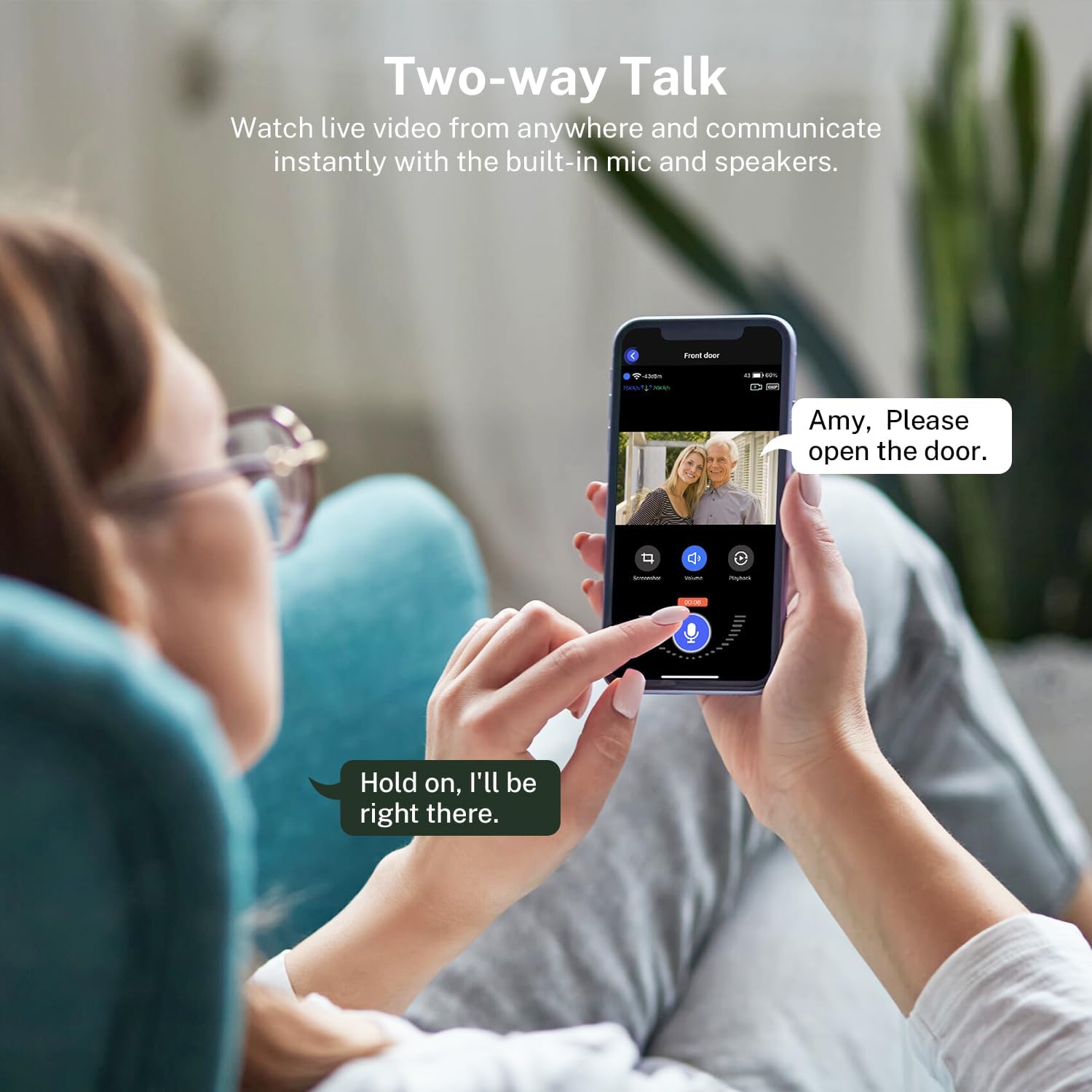 Smart 1080p Video Doorbell Camera with Doorbell Receiver, Live View, AI Human Detection, 2-Way Audio, Night Vision, Cloud Storage (Sold Separately), 2.4G WiFi
