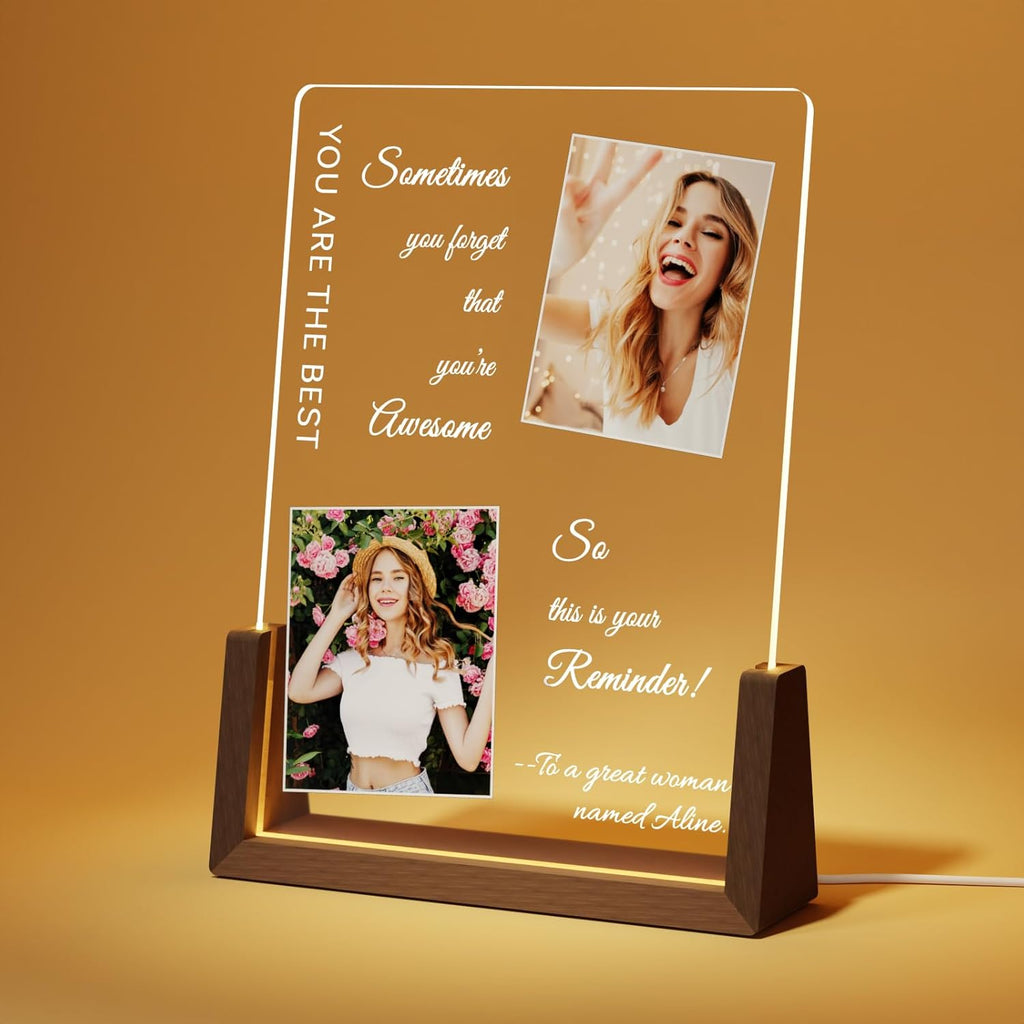 Photo Decorative Plaque Personalized Gifts, Custom Gifts for Him Her, Customized Picture Frame for Boyfriend Girlfriend Couples Wife Women on Anniversary Birthday