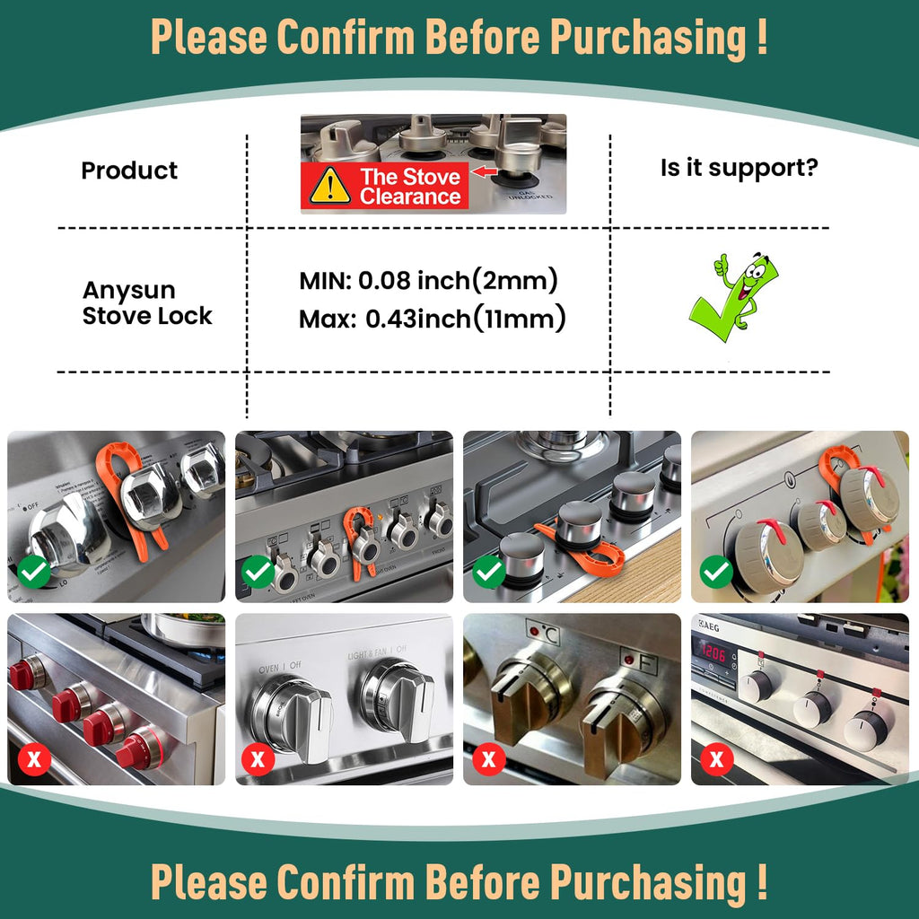 Gas Stove Safety Knob Lock, Baby Proof Stove Oven Locks, Kids Proof Stove Guard, Clear (Pack of 5)