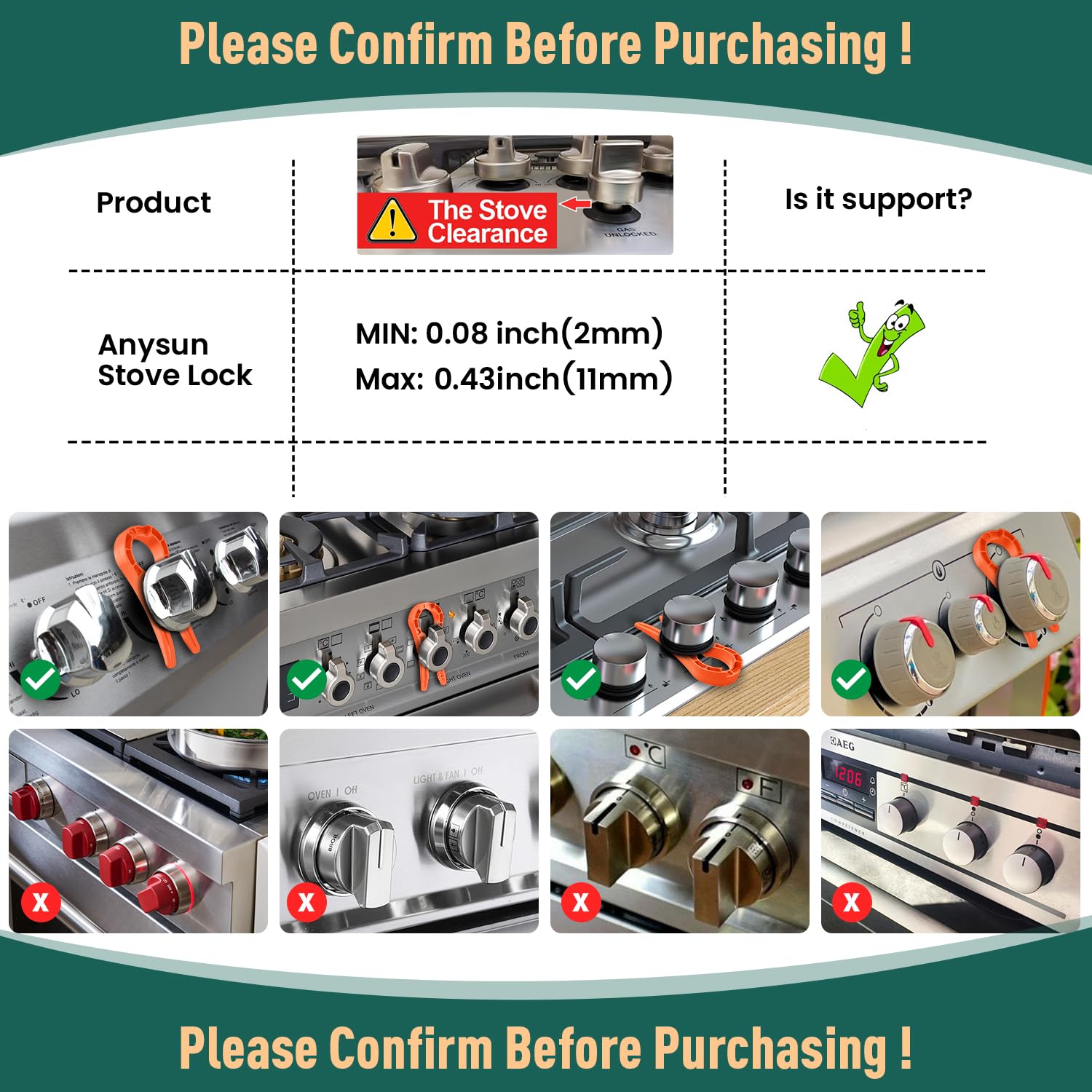Gas Stove Safety Knob Lock, Baby Proof Stove Oven Locks, Kids Proof Stove Guard, Clear (Pack of 5)