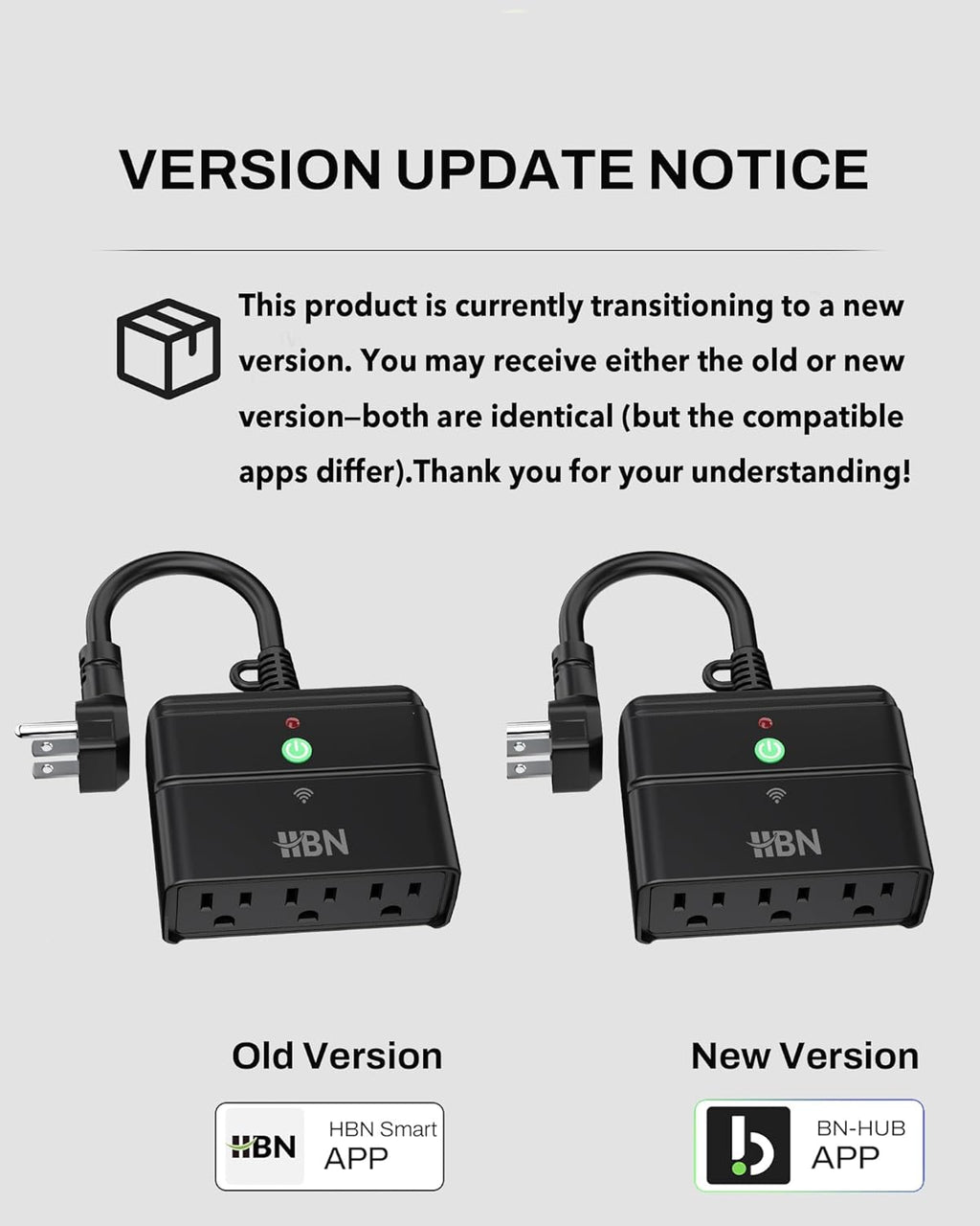 HBN Outdoor Smart Plug,Wi-Fi & Bluetooth Heavy Duty Outlet with 3 Independent Outlets,Compatible with Alexa and Google Assistant,IP44 Waterproof,Voice & APP Control Outlet,No Hub Required,ETL Listed