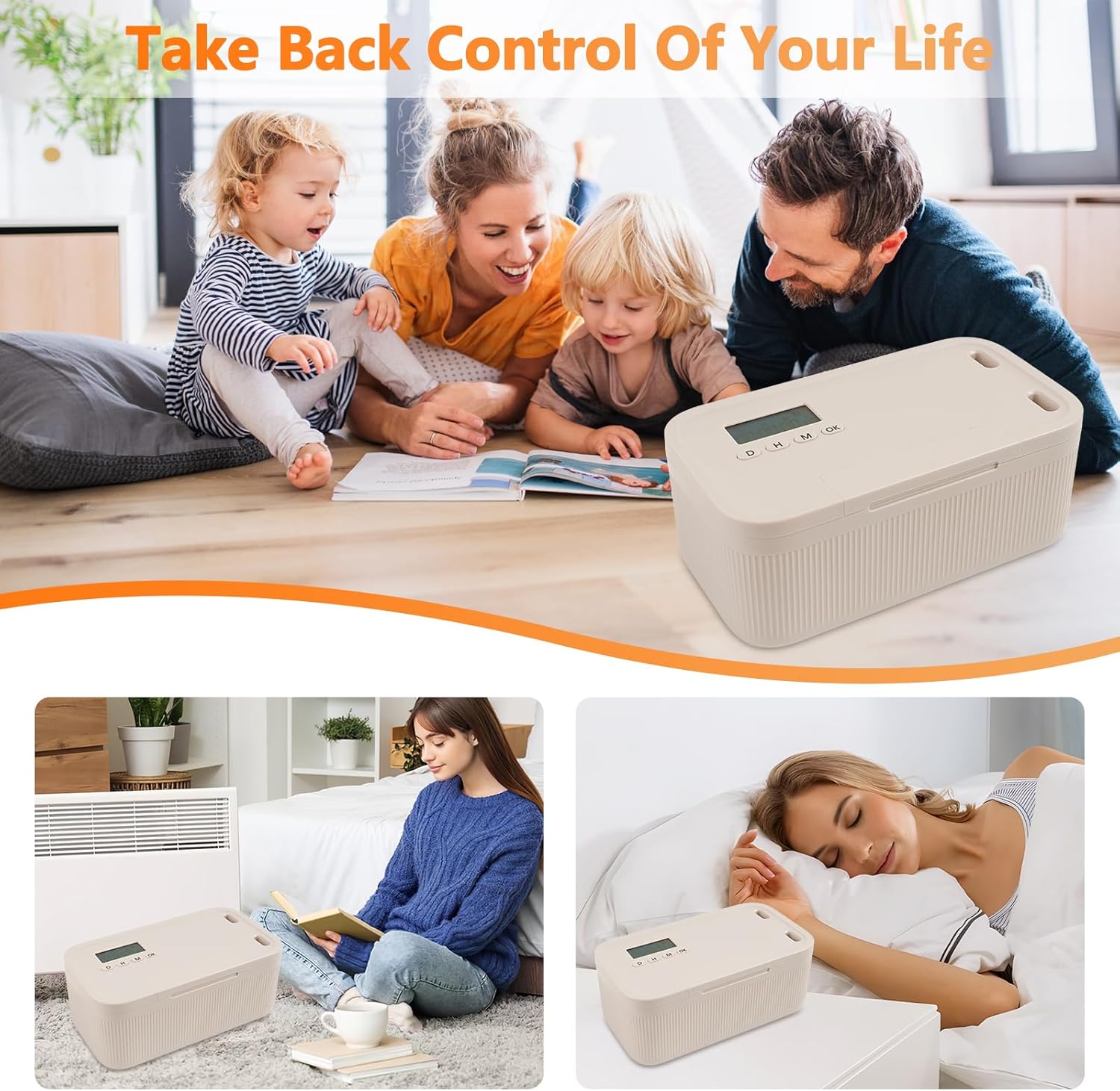 Timed Lock Box for Phone & Snacks | 2-in-1 Smart Lock with Digital Timer & Quick Access | BPA-Free Refrigerator Safe Container for Medicine,Electronics (5.5x5.5x6.3in)