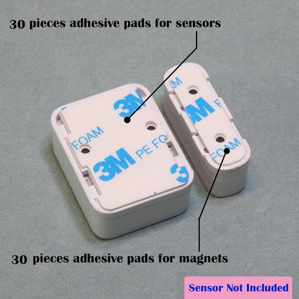 Double-Sided Adhesive Replacement for SimpliSafe Entry Sensors – 60 Pre-Cut Tape (30 for Sensors, 30 for Magnets) – Durable & Dependable Bond for Secure, Long-Lasting Hold