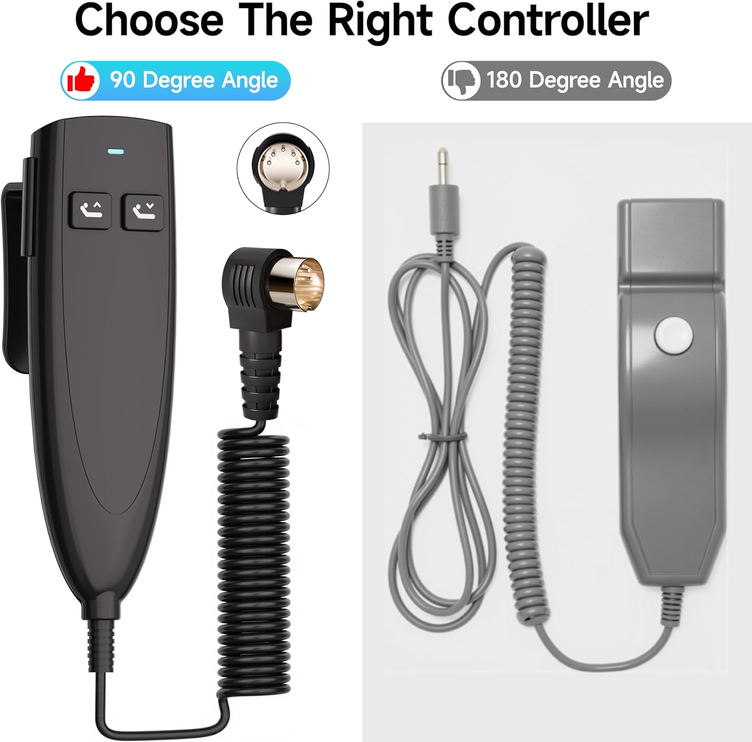 Okin 2 Button Adjustable Bed Remote 5 Pin Wired Adjustable Bed Remote Control Replacement Parts, HS.13.02.19