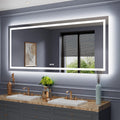 Amorho LED Bathroom Mirror, 88" X38" with Front Light and Backlit, Stepless Dimmable Wall Mirrors with Anti-Fog, Shatter-Proof, Memory, 3 Colors, Double LED Vanity Mirror