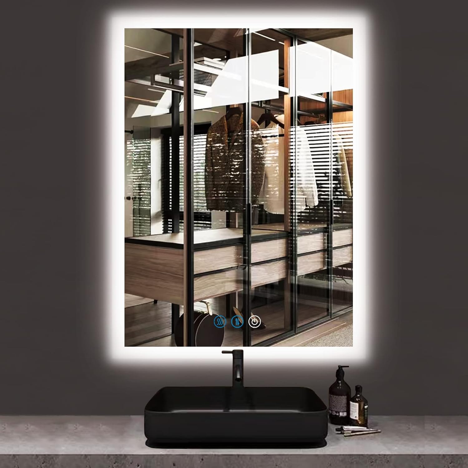 30 x 20 Inch LED Vanity Mirror with Backlits Anti-Fog 3 Color Dimmable Backlit Lighted Mirror for Bathroom Wall Horizontal Vertical Mounted 30" Frameless Smart Light up LED Bathroom Mirrors