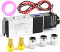 TAILONZ PNEUMATIC 1/2"NPT Solenoid Valve 4V410-15 12V/24V/110V/220V Single Coil Pilot-Operated Electric 2 Position 5 Way Connection Type Outlet wire