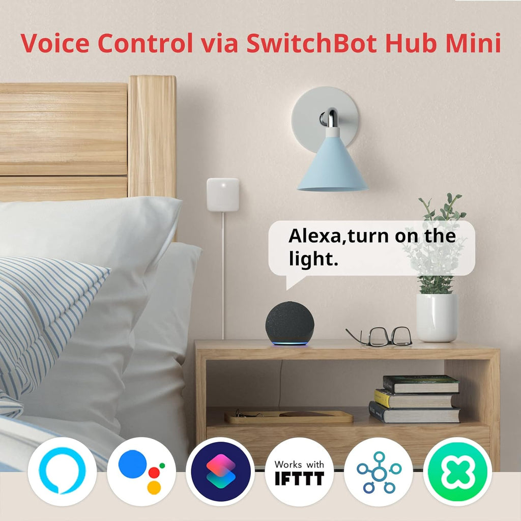 SwitchBot Smart Switch Button Pusher(3Pack) with Hub Mini - Smart Switch Button Pusher, Wireless App & Timer Control, Compatible with Alexa, Google Home, IFTTT, Easy to Use, Smart Light Control Set