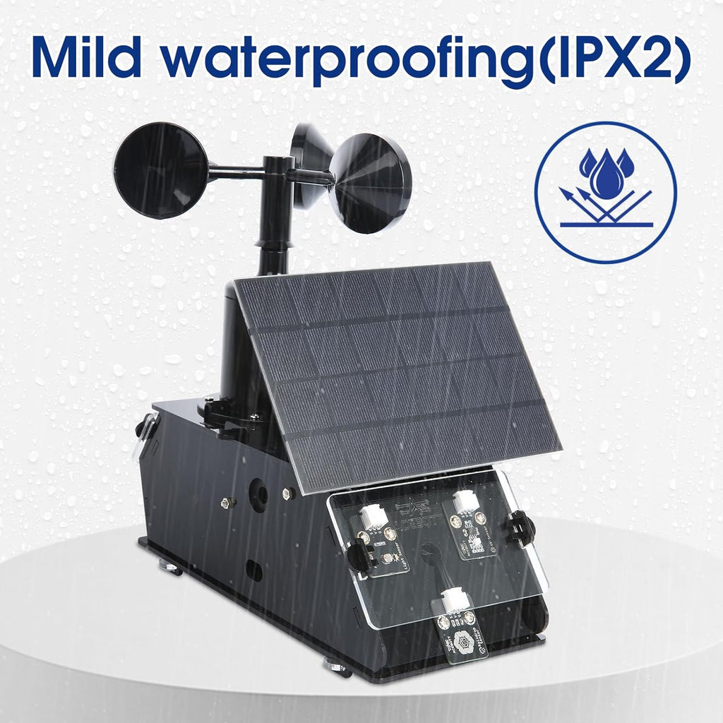 Science Kits for Kids Age 12+, ACEBOTT IoT Weather Station Kit Indoor Outdoor, STEM Kits with 8 Sensors & Solar Panel, Compatible with ESP32 Arduino IDE, Electronics Coding Kits for Teens & Adults