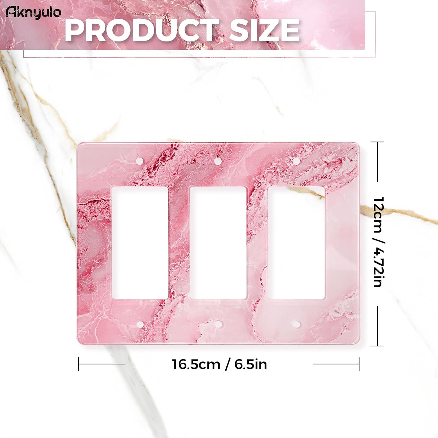 Abstract Pink Marble Design Acrylic Light Switch Plate Acrylic Decorative Wall Outlet Cover Switch Plates Triple Wall Plates