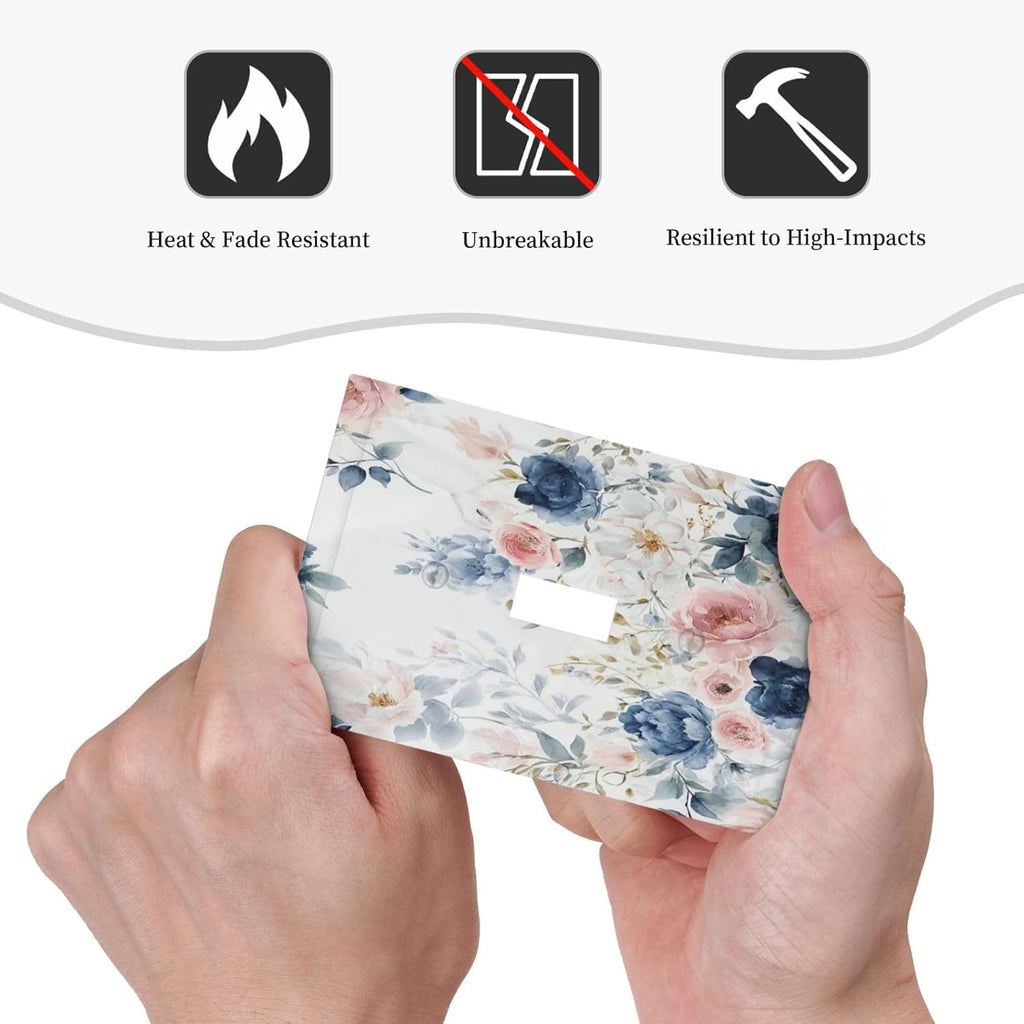 Elegant Watercolor Pink Blue Flowers Floral Single Toggle Light Switch Cover plate Outlet Cover Decorative Switchplate Wall Plates Electrical Panel Cover for Bathroom Living Room 5 X 3 IN
