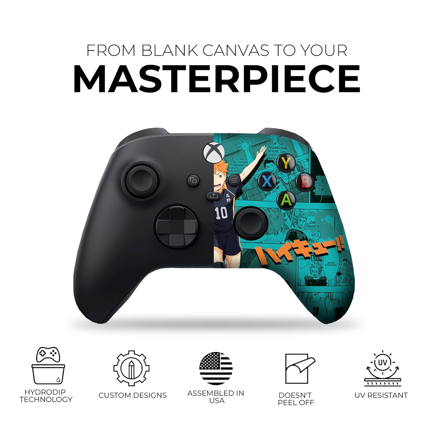 DreamController Haikyyuu Hinatta Custom X-box Controller Wireless compatible with X-box One/Series X/S Proudly Customized in USA with Permanent HYDRO-DIP Printing(NOT JUST A SKIN) (MODDED)