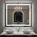 40X36 Inch LED Bathroom Mirror with Lights, Black Frame Frontlit+ Backlit Bathroom Vanity Mirror for Wall, Ultra-Clear Tempered Glass, Shatter-Proof, Anti-Fog and Memory Function, ETL Listed