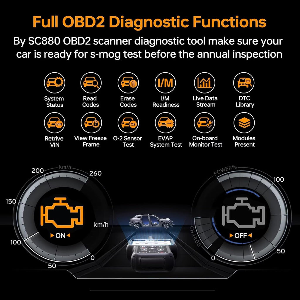 CGSULIT SC880 All System OBD2 Scanner with 25 Special Services, ABS SRS Transmission Engine TPMS Code Reader, Airbag/Oil/EPB/SAS/Throttle/Brake/BMS Reset, ABS Bleed Scan Tool, Free Update, Auto VIN