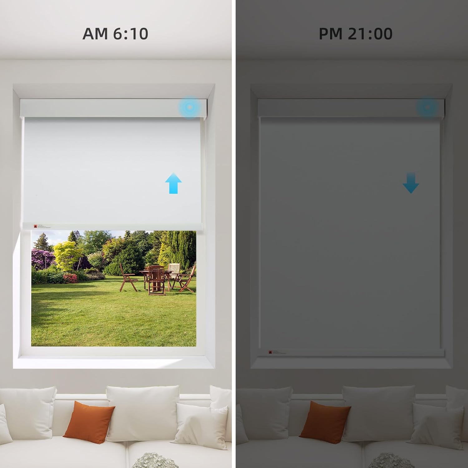 ZSTARR Motorized Smart Blind for Window,Automatic Blackout Roller Shade Compatible, with Remote Control, Child Safety Rechargeable Battery Blind with Valance,Customize (Cloud Colour)