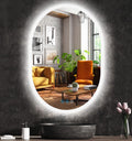 32 x 24 Inch Oval Backlit Mirror 3 Color Adjustable Brightness Backlits Oval Lighted Vanity Mirror for Bathroom Wall Horizontal Vertical Mount Antifog 32" Frameless LED Backlit Ovals Mirrors