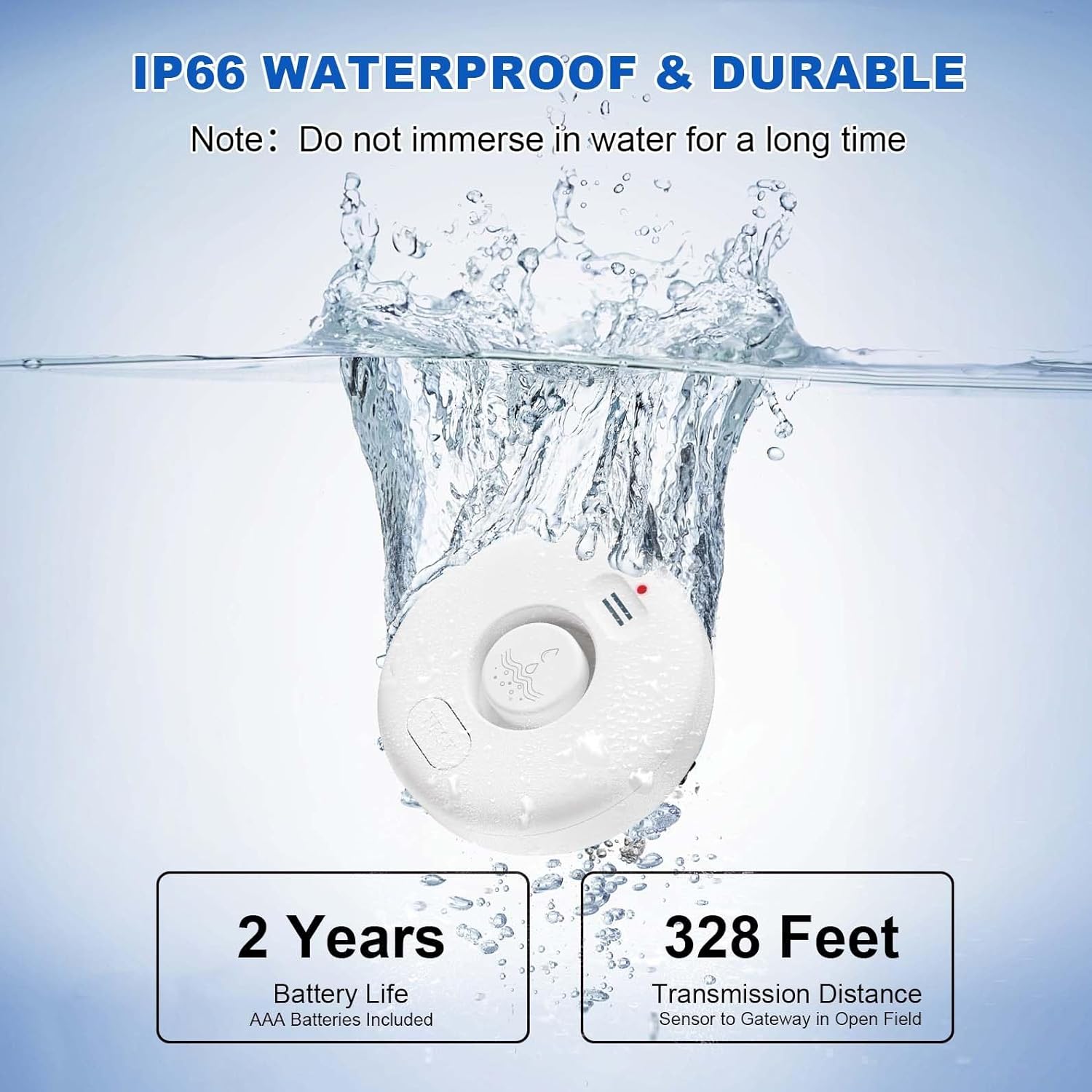 WiFi Water Leak Detectors 5 Pack, 120dB Adjustable Loud Water Leak Sensor, Wireless Wi-Fi Water Leak & Drip Alarm, App Alerts, 5 Water Alarm Sensors & 1 Hub for Home Kitchen, Bathroom, Sink, Laundry