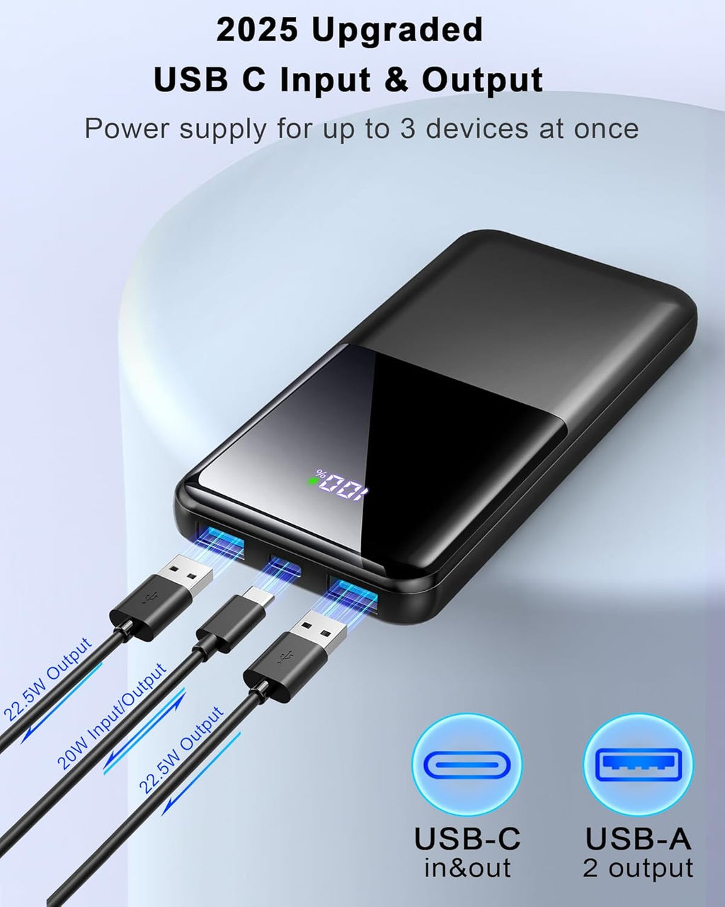Portable Charger Power Bank, 10000mAh Mini Portable Battery Fast Charging Battery Pack Travel Essentials, PD 3.0 QC 4.0 External Phone Powerbank for iPhone Android Samsung and USB/USB-C Devices