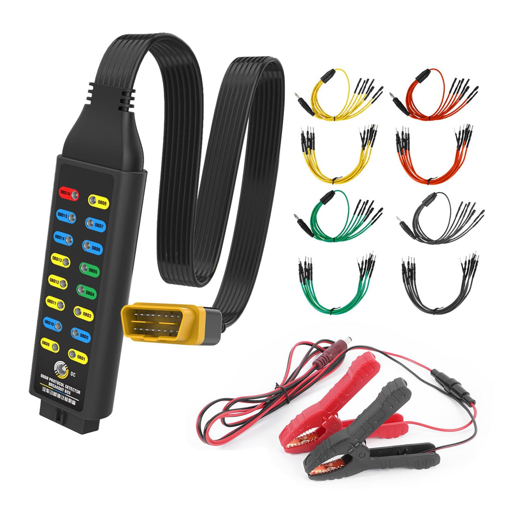 68 PCS Automotive Circuit Test Lead Kit,Multimeter Test Leads Set,Electrical Breakout Leads Automotive Kit, OBD2 Breakout Box OBDII Protocol Detector for Professional Automotive Diagnostics
