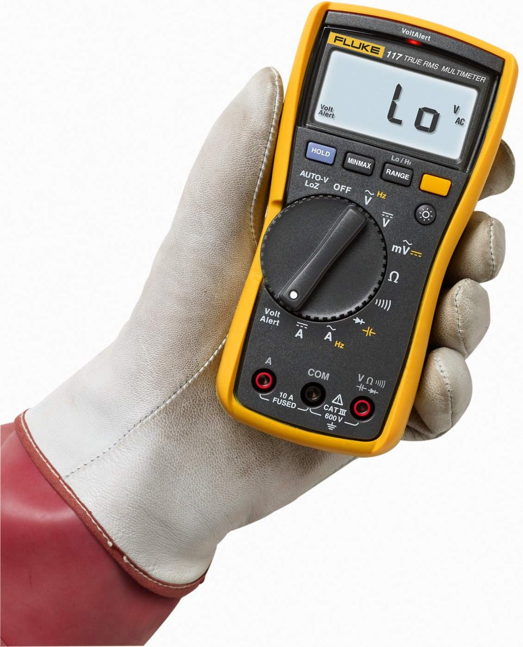 Fluke 117 Digital Multimeter, Non-Contact AC Voltage Detection, Measures Resistance/Continuity/Frequency/Capacitance/Min Max Average, Automatic AC/DC Voltage Selection, Low Impedance Mode