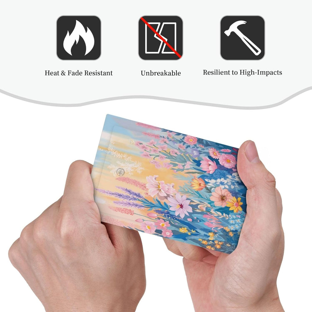 Light Switch Cover Plate Colorful Watercolor Flowers Wildflower Plants 1 Gang No Device Blank Wall Plate Electrical Outlet Cover Decorative Switch Plate Covers for Bathroom Home Decor
